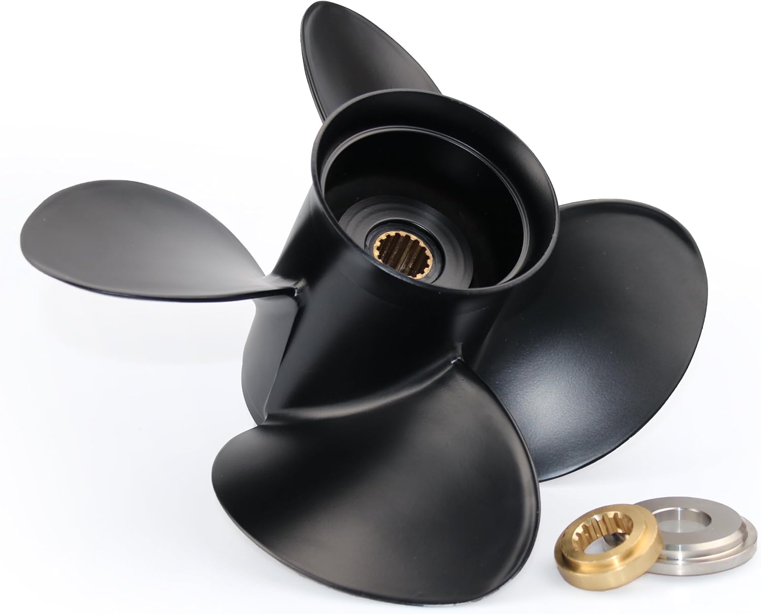 CAPTAIN Outboard Propeller fit Yamaha 115 T50 60 70 75 80 85 90 100 130 HP Engines, OEM 15 Spline Tooth Outboard Prop, RH Aluminum Propellers